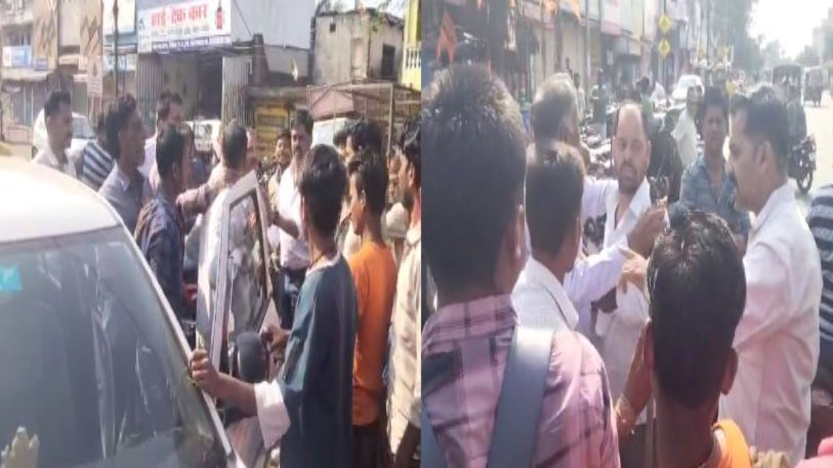 नेता की पिटाई का Video: कार ने बाइक काे मारी टक्कर, 2 घायल, पीड़ित के परिजन बोले- शराब के नशे में थे धुत