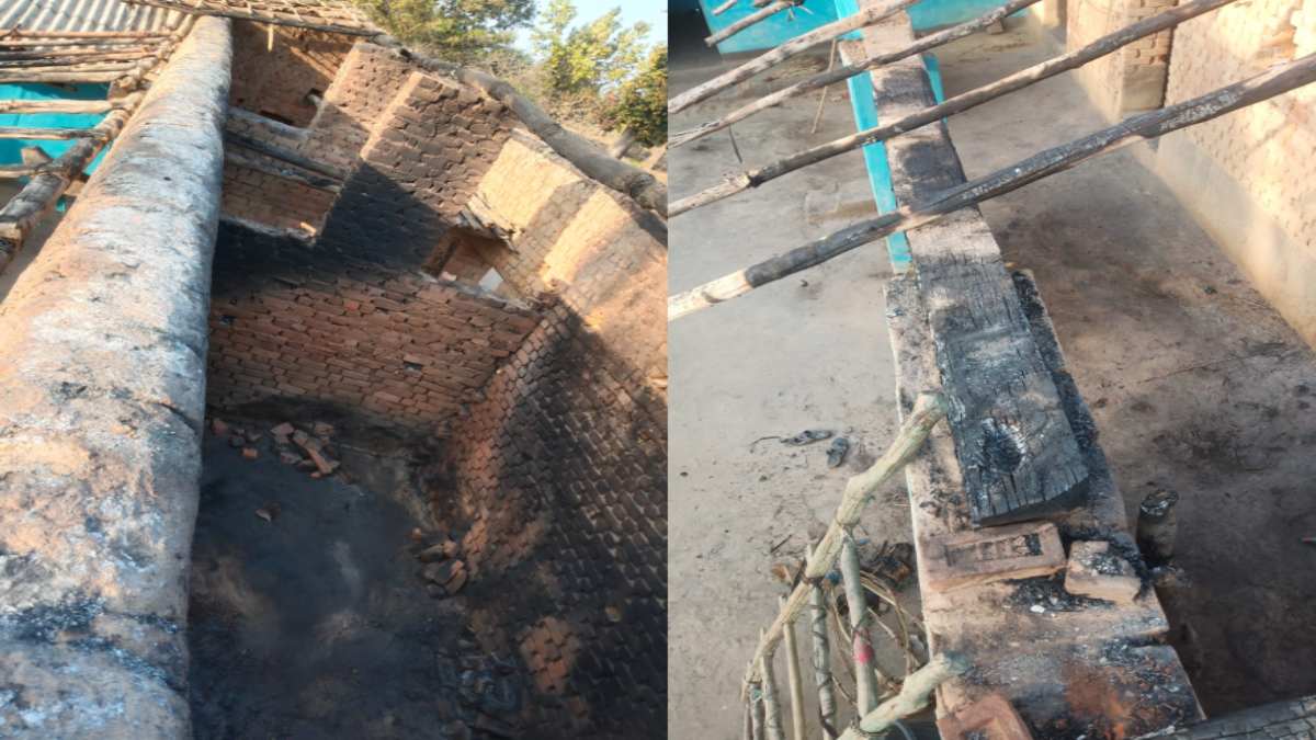 आदिवासी महिला की बेटी पर गंदी नियत: घर में आने से मना करने पर दबंग ने लगा दी आग, गृहस्थी का सामान जलकर राख