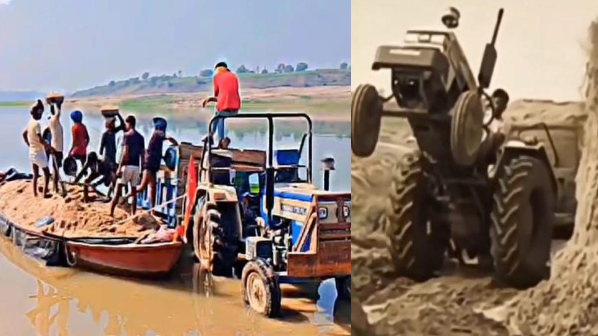 बेखौफ रेत माफिया: नाव के जरिए कर रहे तस्करी, नाबालिग भी चला रहे ट्रैक्टर, खतरनाक स्टंट के वीडियो वायरल