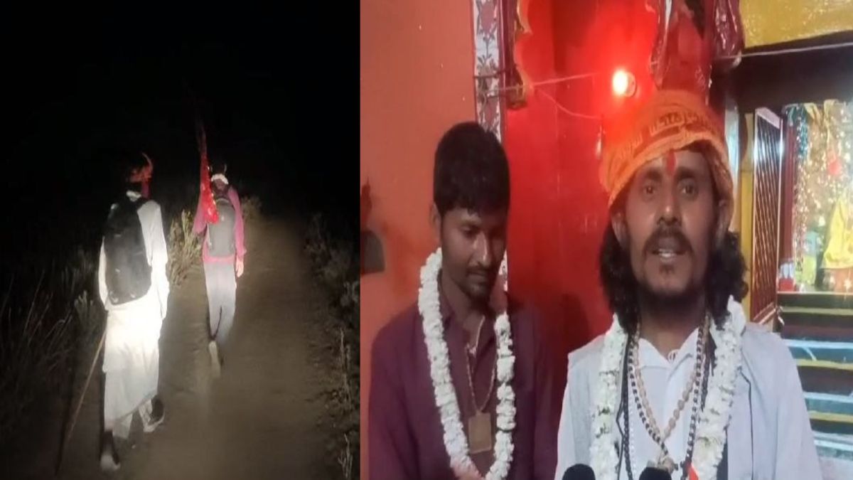 बागेश्वर धाम पदयात्रा पर निकले दो युवक: ग्रामीणों ने तिलक लगाकर किया रवाना, तय करेंगे 300 किलोमीटर का सफर