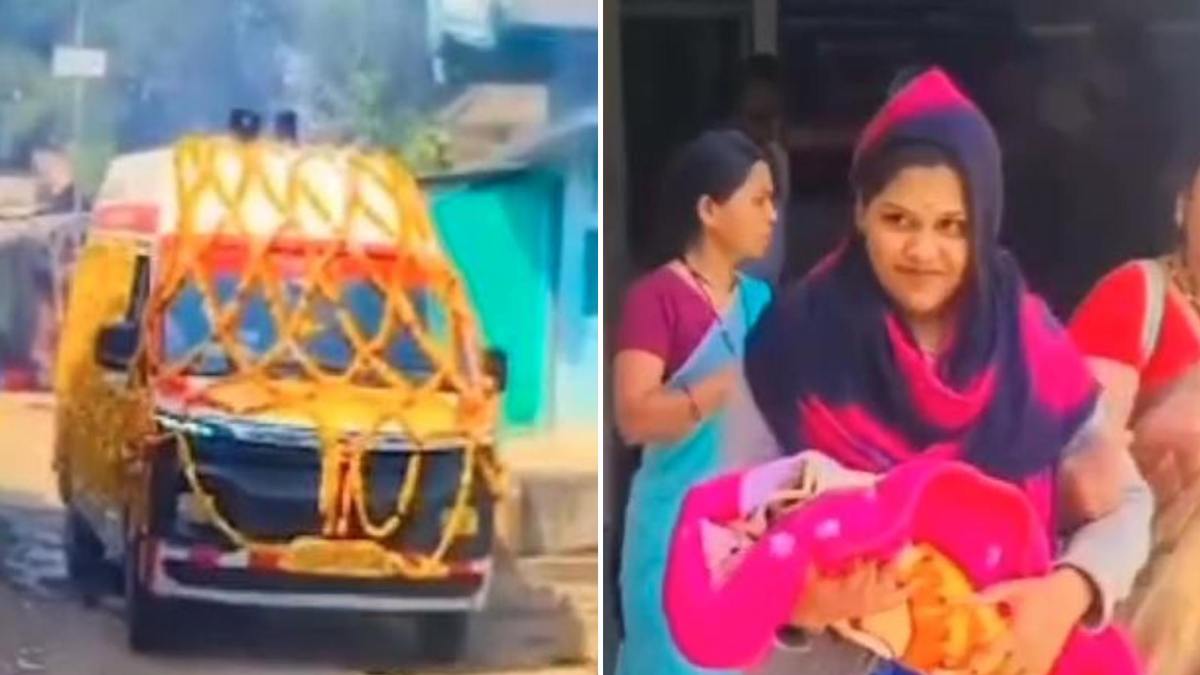 बेटी के जन्म पर अनूठा जश्न: 108 एंबुलेंस को दुल्हन की तरह सजाया, गांव में आतिशबाजी, ढोल-नगाड़ों के साथ नन्ही परी का घर में भव्य स्वागत