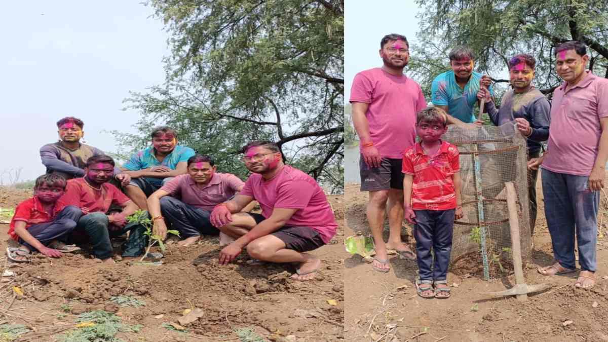 CG News : होली में 35 साल से पौधारोपण कर रहे शिक्षक, पर्यावरण संरक्षण को लेकर दे रहे संदेश