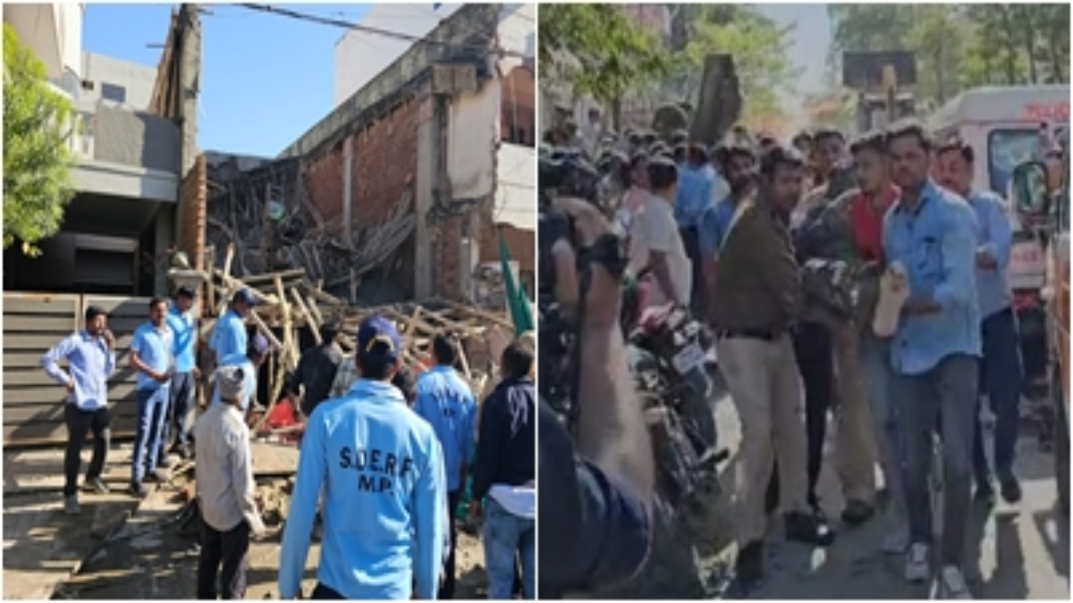 बजरंगबली के दर्शन से बची जान: निर्माणाधीन मकान की छत गिरी, ठेकेदार सहित पांच मजदूर फंसे 