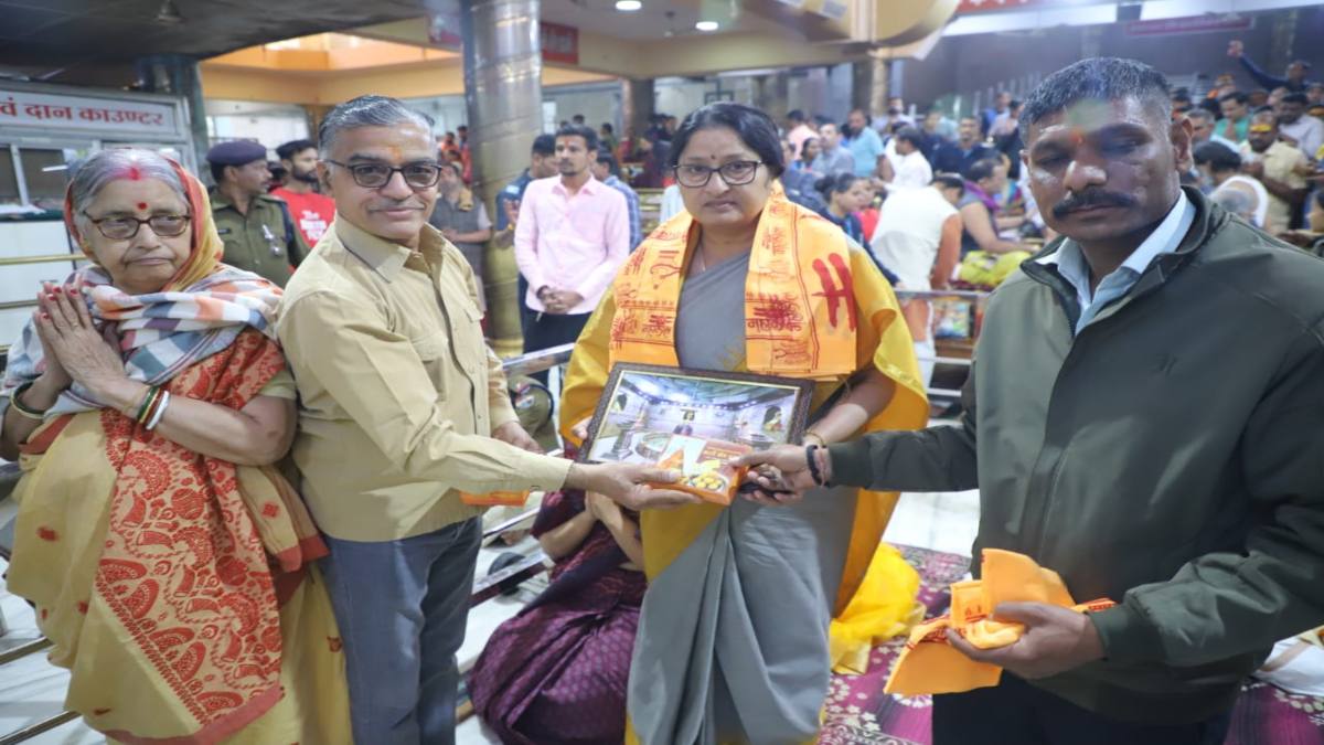 केंद्रीय मंत्री अन्नपूर्णा देवी पहुंची उज्जैन, बाबा महाकाल के किए दर्शन