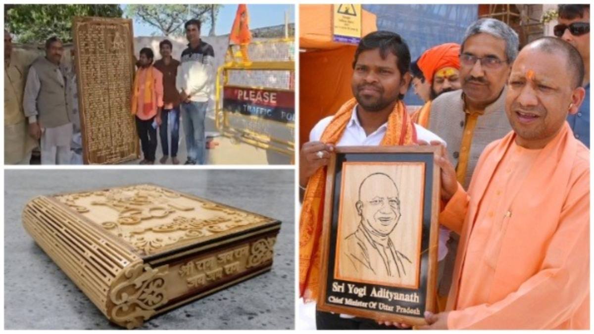 ओडिशा के राम भक्त ने लकड़ी पर उकेरी सीएम योगी की तस्वीर, साथ ही तख्ते पर उकेरा हनुमान चालीसा किया भेंट…