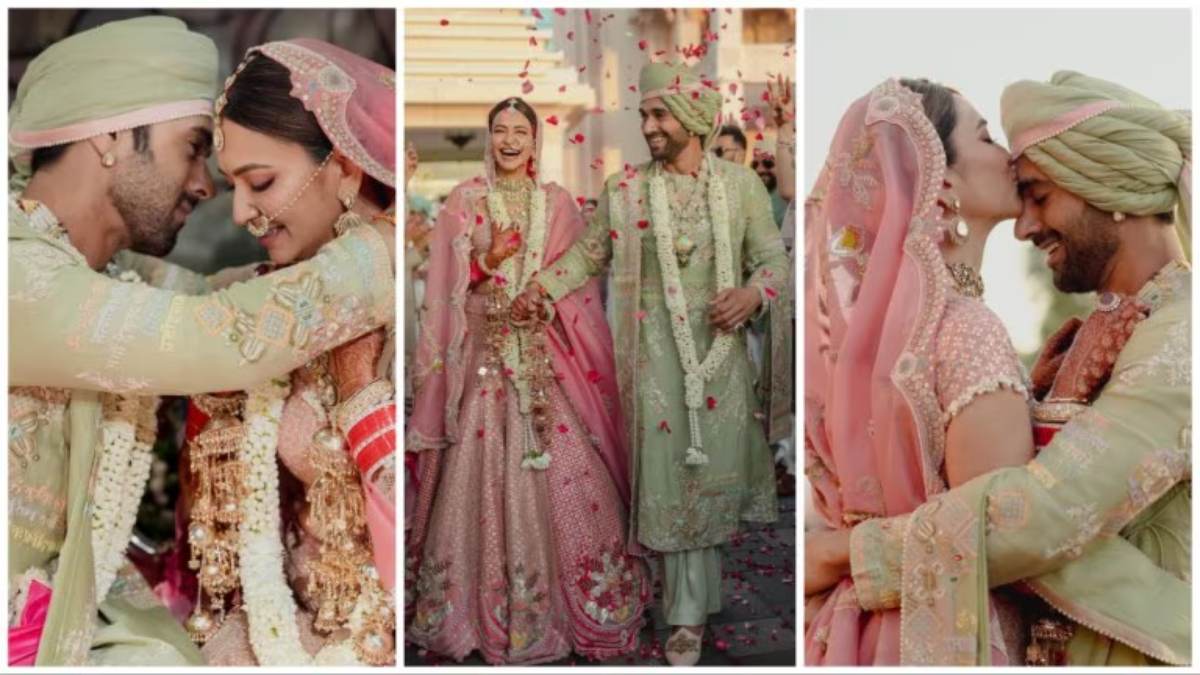 Photos : एक दूसरे के हुए Pulkit Samrat और Kriti Kharbanda, हाथ में लाल चूड़ा, पिंक लहंगे में काफी खूबसूरत लगी दुल्हनिया …