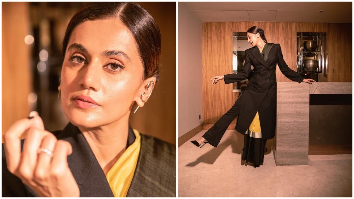 Taapsee Pannu ने शादी की खबरों के बीच शेयर किया फोटो, फ्यूजन स्टाइल साड़ी में लगी कमाल …
