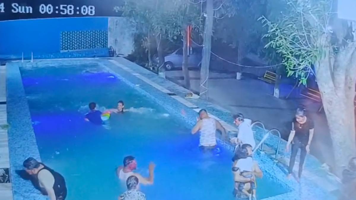 स्विमिंग पूल में डूबने से गई युवक की जान: आसपास नहाते रहे लोग…CCTV में कैद हुआ मौत का मंजर