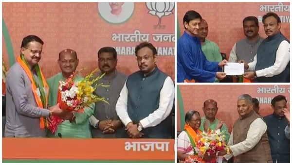 भुवनेश्वर : सांसद भर्तृहरि महताब, सांसद-अभिनेता सिद्धांत महापात्र और प्रसिद्ध शांताली लेखिका दमयंती बेश्रा भाजपा में शामिल