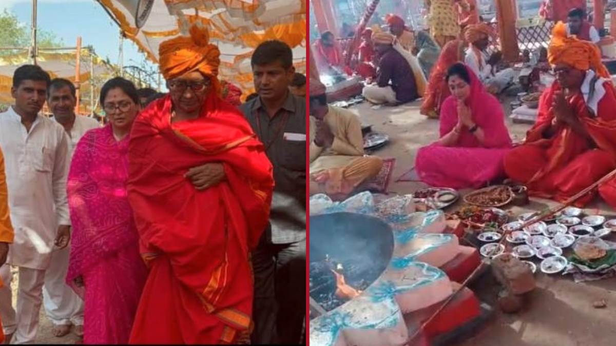 नामांकन के बाद मां बिजासन के दरबार पहुंचे दिग्विजय: पत्नी संग किए माता के दर्शन, पूजन कर किया यज्ञ हवन