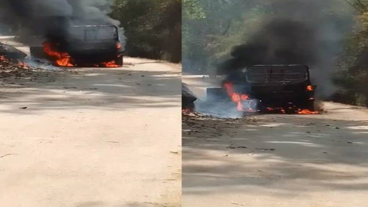 कान्हा नेशनल पार्क में जिप्सी में लगी आग: सफारी के दौरान हुआ हादसा, सैलानियों ने कूदकर बचाई जान, देखें Video