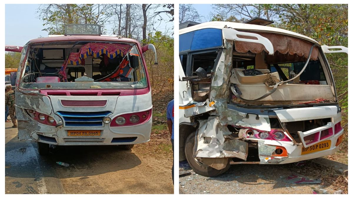 MP Accident News: दो बसों के बीच भिड़ंत, CRPF जवान सहित 9 लोग घायल