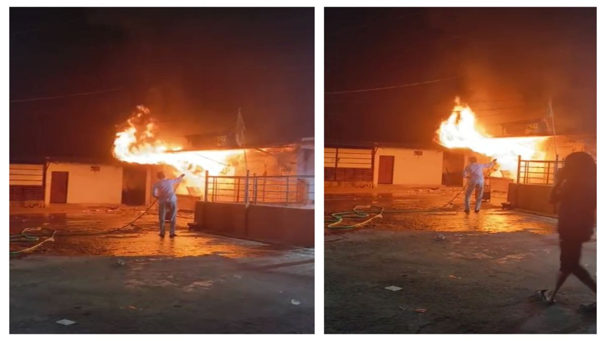 किराना दुकान और गोदाम में लगी भीषण आग, लाखों का सामान जल कर खाक