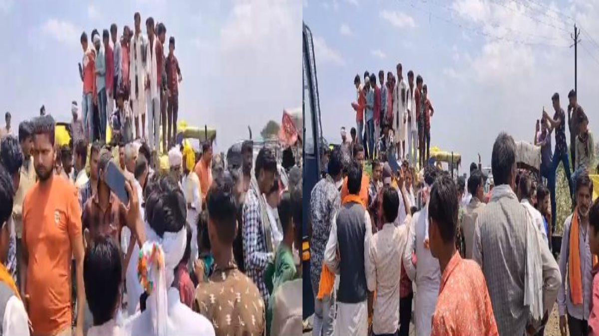 किसानों ने हाईवे पर लगाया जाम: गेंहू तौल न होने से नाराज हुए अन्नदाता, वाहनों की लगी लंबी कतार
