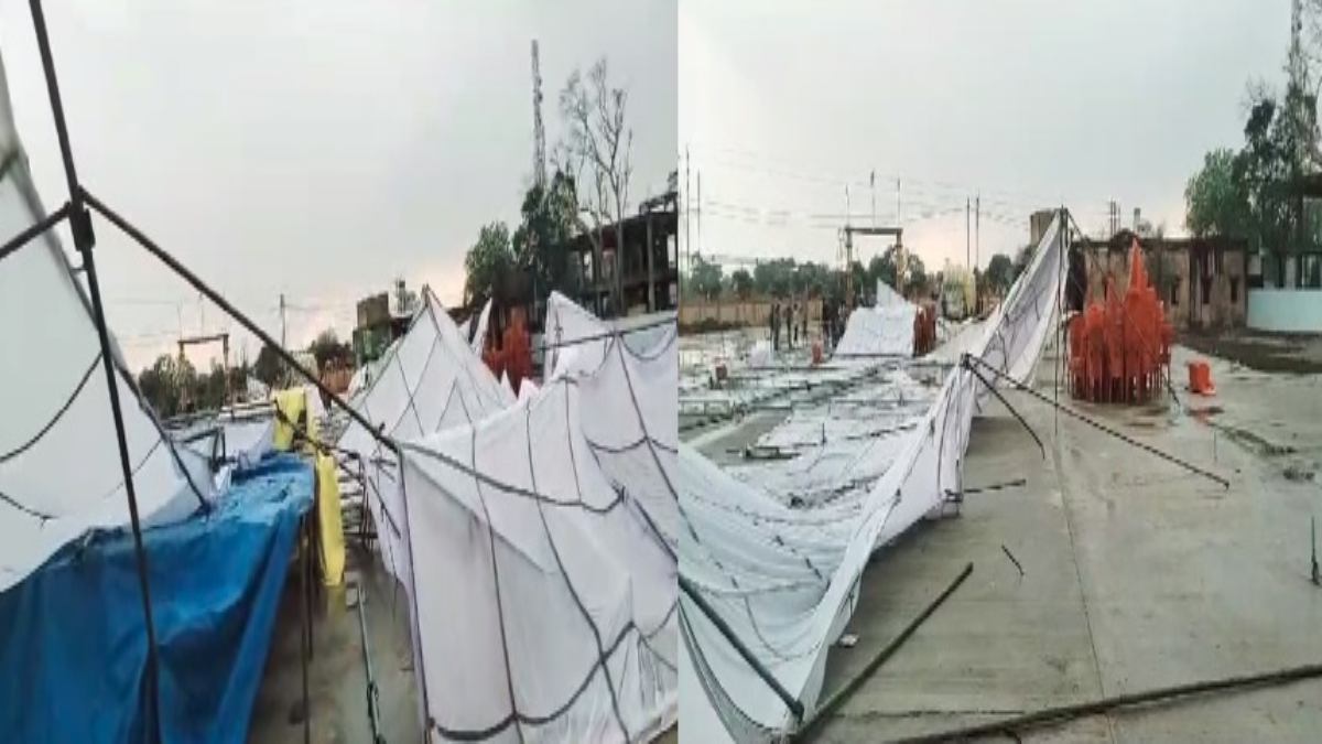 चुनावी सभा से पहले उड़ा शिवराज का टेंट: भारी बारिश और तूफान से कार्यक्रम स्थल में भरा पानी, दशहरा मैदान में विशाल जनसभा को करने वाले थे संबोधित