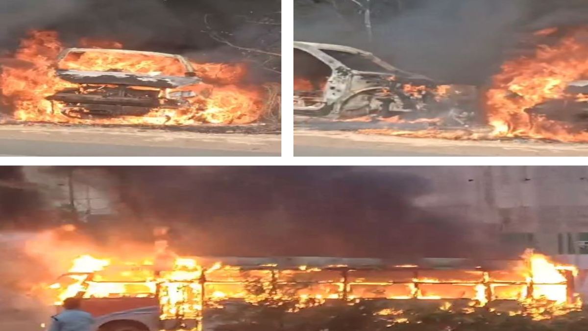 MP Fire News: सड़क किनारे खड़ी कारों में लगी भीषण आग, निवाड़ी में बस बनी आग का गोला, कड़ी मशक्कत के बाद पाया गया काबू