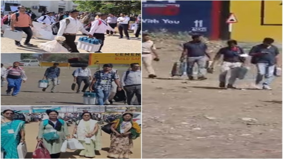 MP की 6 लोकसभा सीटों पर कल होगी वोटिंग, चुनाव सामग्री के साथ पोलिंग बूथ के लिए मतदान दल रवाना