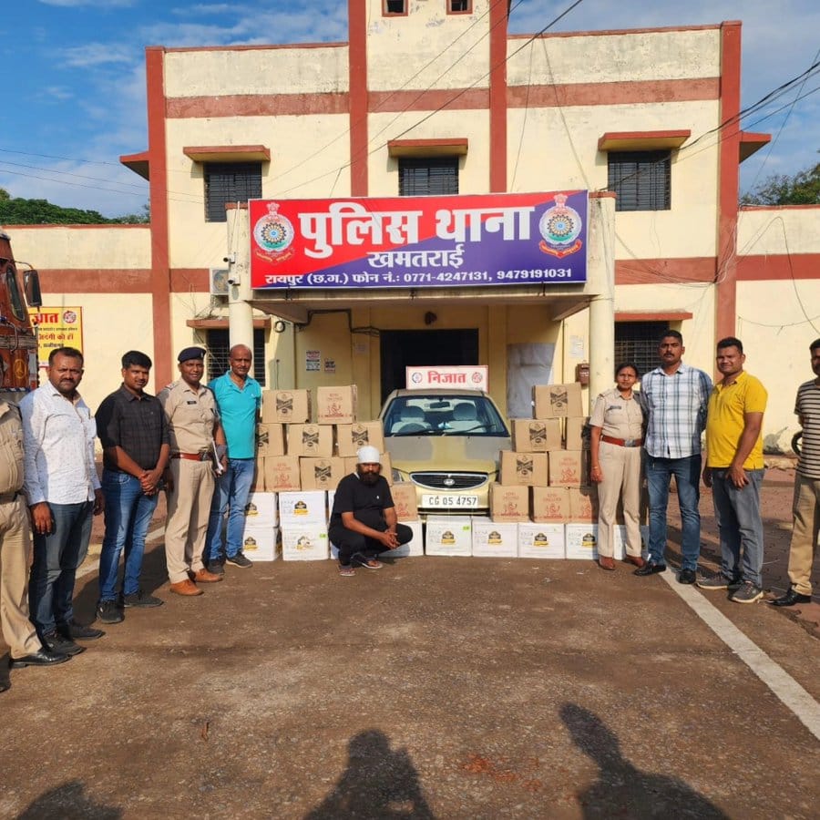 पंजाब से रायपुर आई थी अंग्रेजी शराब, तस्कर समेत 14.50 लाख का मशरूका जब्त