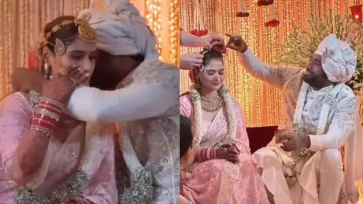 सॉफ्ट पेस्टल साड़ी में बहुत प्यारी लगी Aarti Singh, सिंदूर रस्म के दौरान हुई इमोशनल …