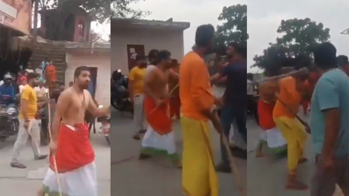 मंदिर में पुजारियों ने श्रद्धालुओं को दौड़ा-दौड़ा कर पीटा, जमकर चले लाठी-डंडे, पिटाई का Video वायरल