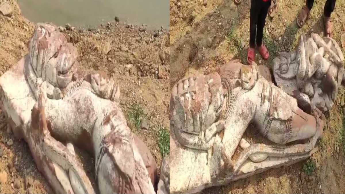 नदी में खुदाई के दौरान निकली परमार कालीन प्रतिमा! भगवान नरसिंह की बताई जा रही मूर्ति, पहले भी मिल चुकी हैं कई प्रतिमाएं