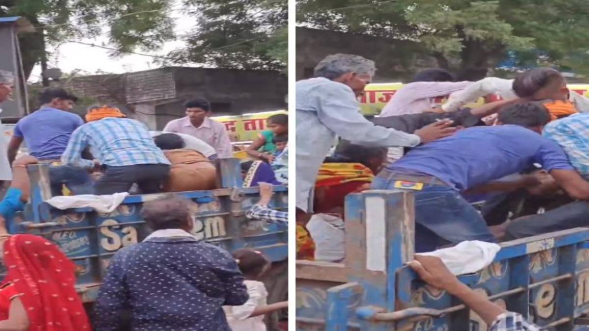 आपस में भिड़े मजदूर: जमकर चले लात-घूंसे, तमाशबीन बने रहे लोग, Video Viral