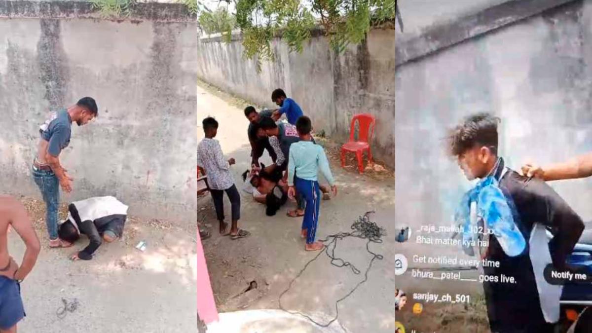 युवक को अर्धनग्न कर दी तालिबानी सजा: हाथ-पैर बांध कर प्लास्टिक के पाइप से पीटा, जूतों की पहनाई माला, घुटनों के बल बिठाकर पड़वाए पैर