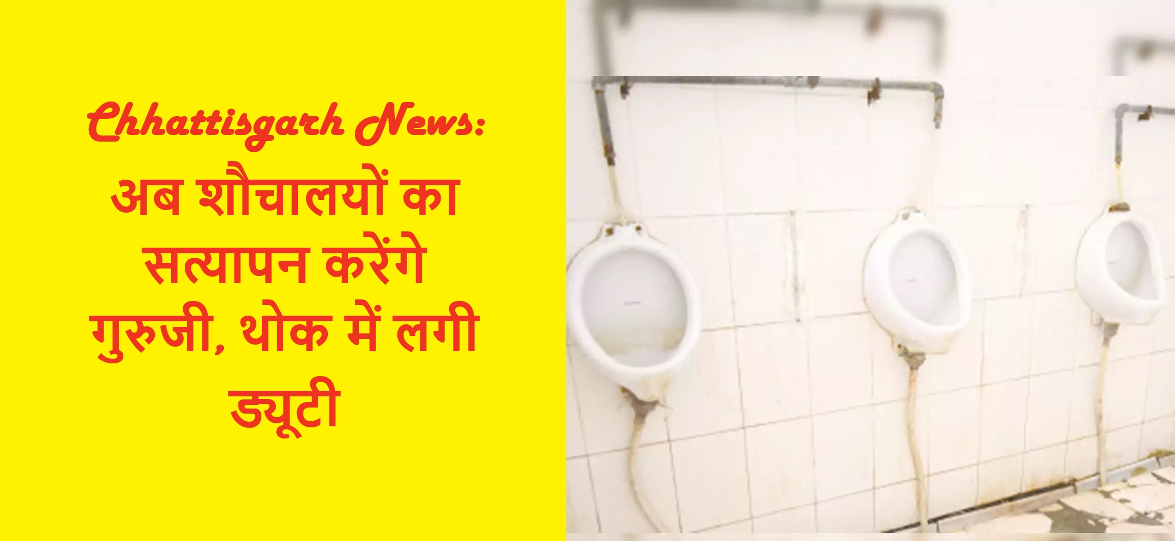 Chhattisgarh News: अब शौचालयों का सत्यापन करेंगे गुरुजी, थोक में लगी ड्यूटी