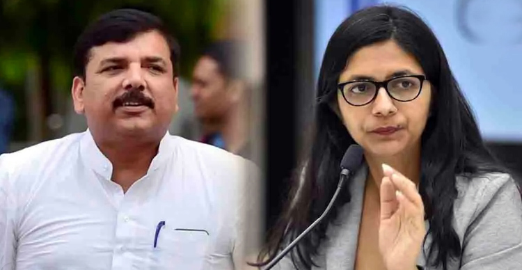 स्वाति मालीवाल से मिलने उनके घर पहुंचे संजय सिंह      