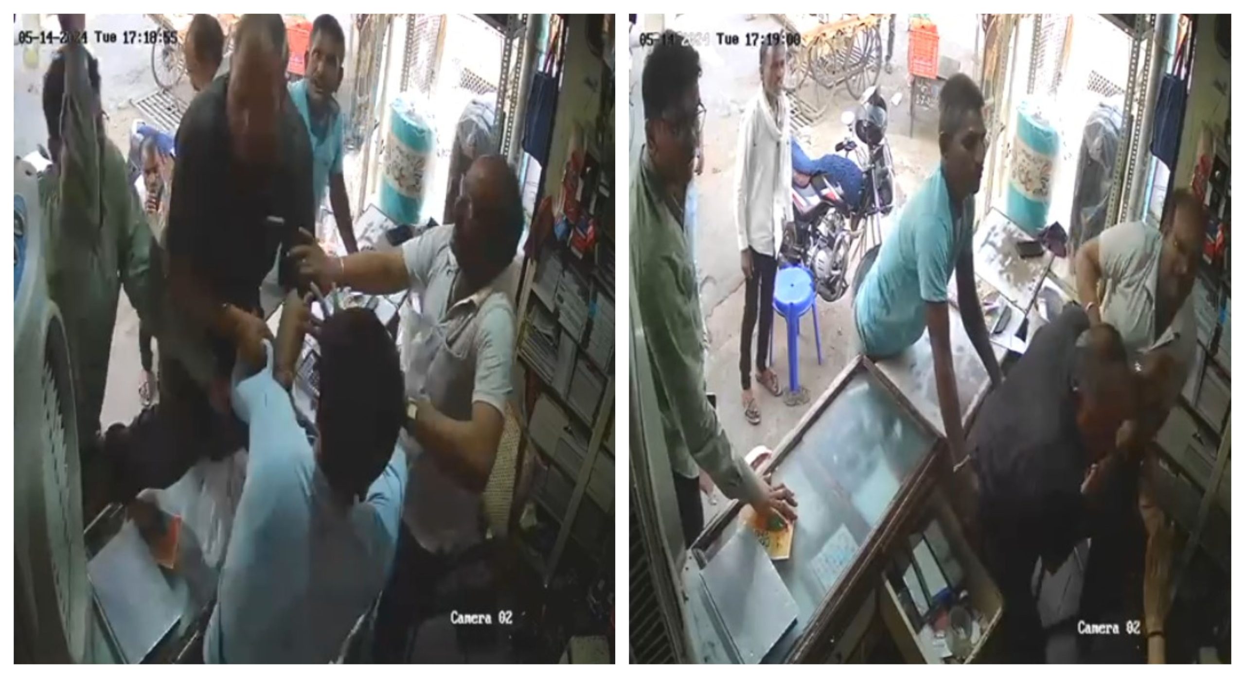 SI की गुंडागर्दी का Video: पानी की बोतल नहीं बदलने पर दुकान में घुसकर की मारपीट, CCTV आया सामने