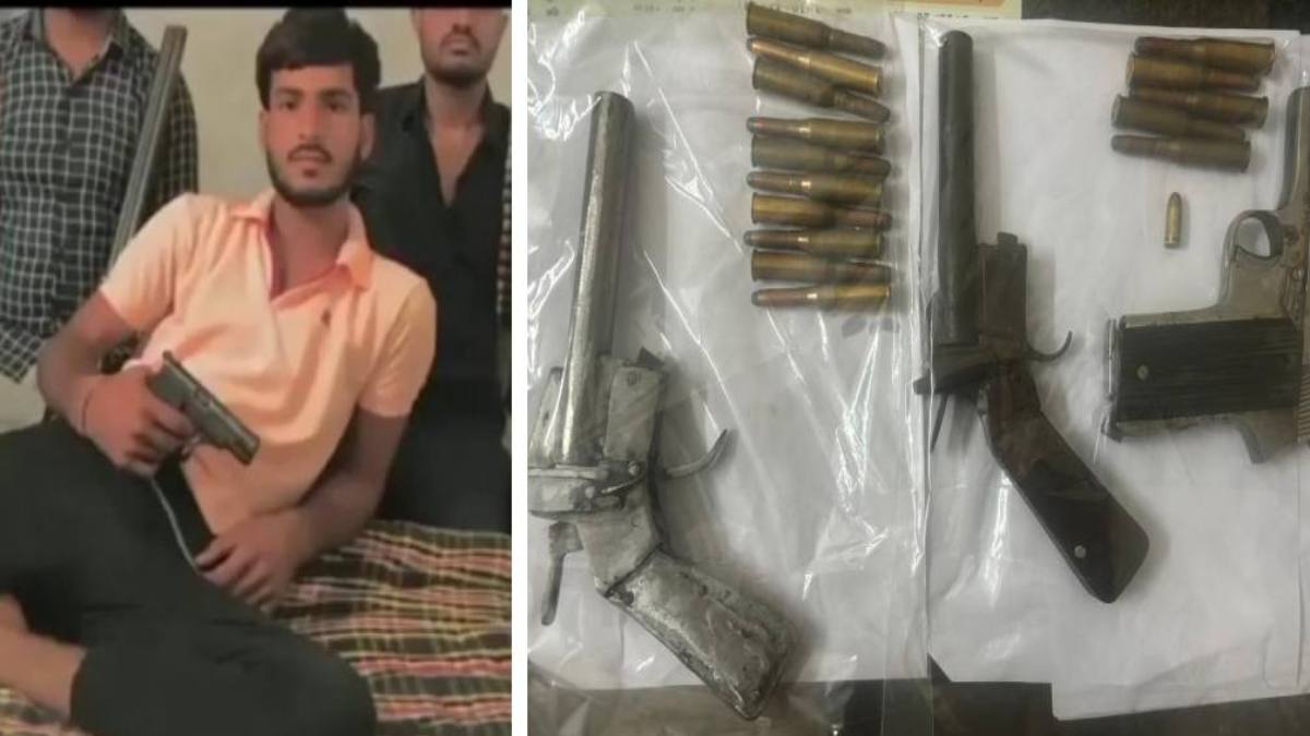 Gwalior Crime: अवैध हथियारों के साथ युवक गिरफ्तार, 2 देशी कट्टे, पिस्टल समेत 15 जिंदा कारतूस जब्त