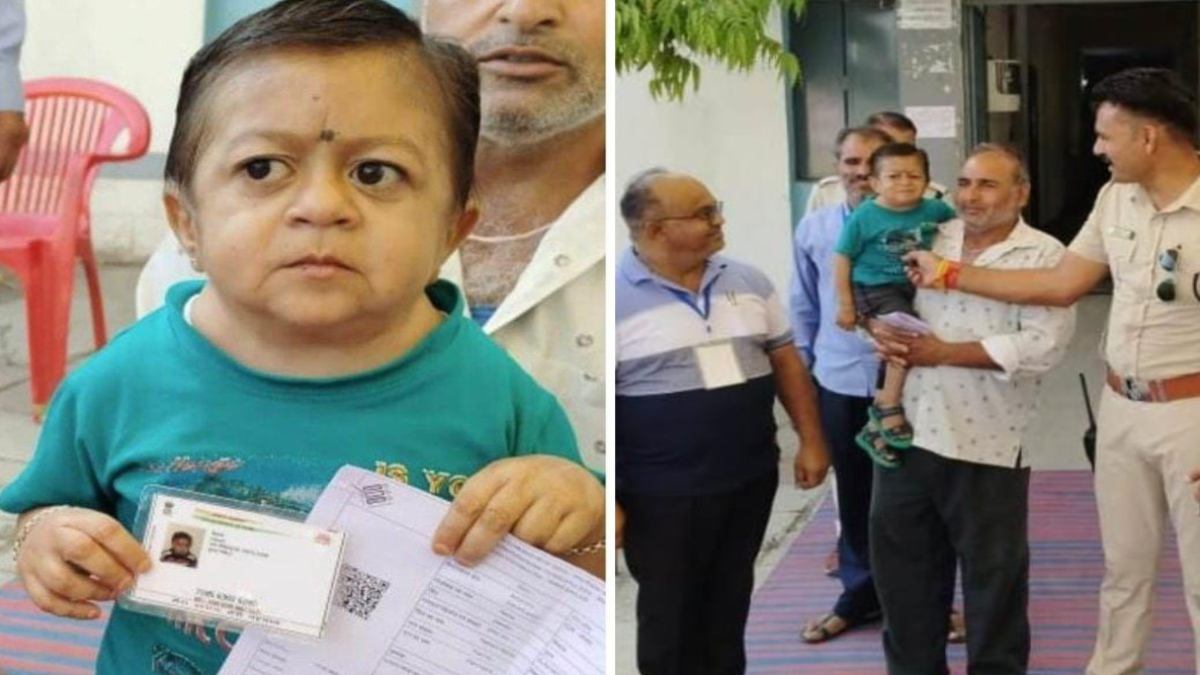 लोकसभा चुनाव की अनोखी तस्वीर: नीमच में सबसे छोटे कद के मतदाता ने डाला वोट, पिता की गोद में पहुंचे पोलिंग बूथ