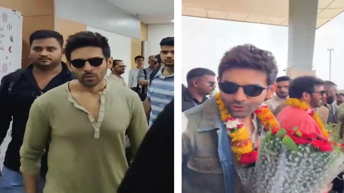 ग्वालियर पहुंचे बॉलीवुड एक्टर कार्तिक आर्यन: होमटाउन में ढोल ताशों के साथ जोरदार स्वागत, फिल्म ‘चंदू चैम्पियन’ का ट्रेलर करेंगे लॉन्च