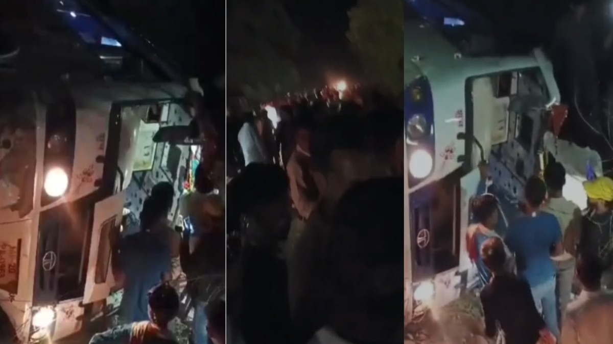 बारातियों से भरी बस पलटी, VIDEO: 20 बाराती घायल, 12 की हालत गंभीर, मची चीख पुकार