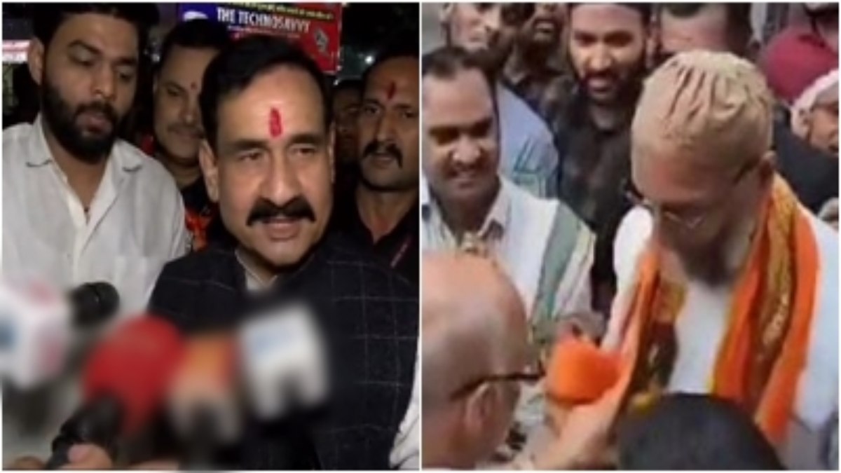 असदुद्दीन ओवैसी के भगवा पट्टा पहनने पर नरोत्तम मिश्रा का बड़ा बयान: कहा- सभी लोग भगवा मय हो जाएंगे, POK और गांधी परिवार के लिए कही ये बड़ी बात 