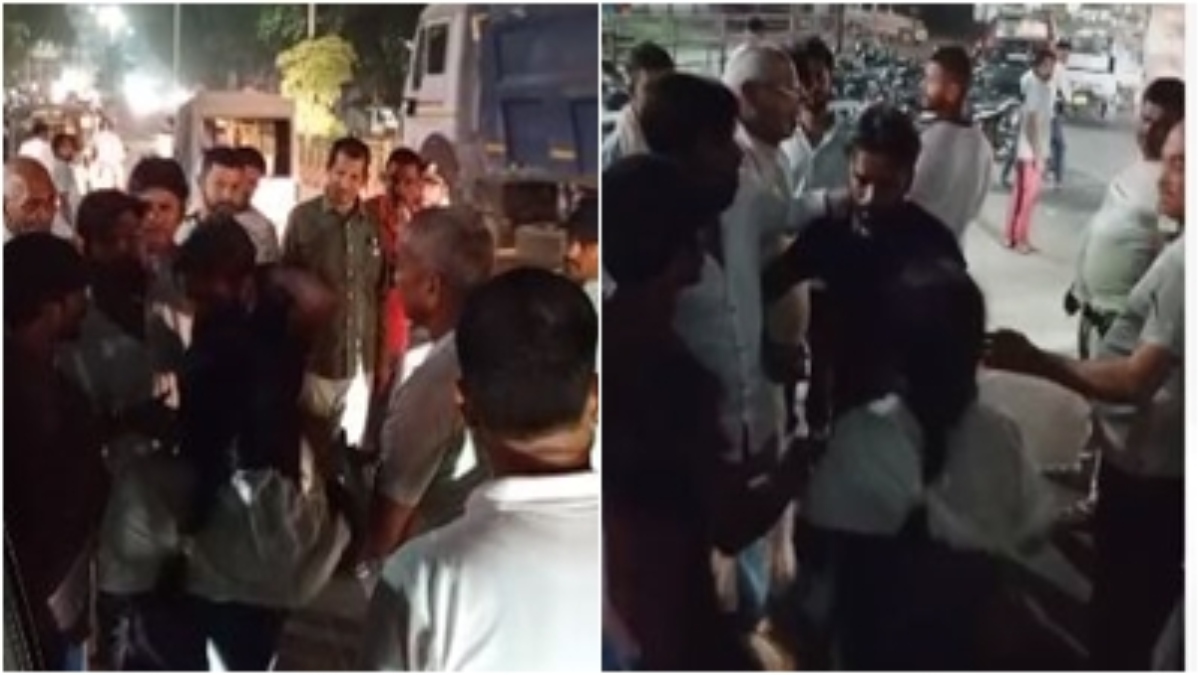 बीच सड़क महिला ने ऑटो चालक को जमकर पीटा: बरसाए थप्पड़, VIDEO वायरल 