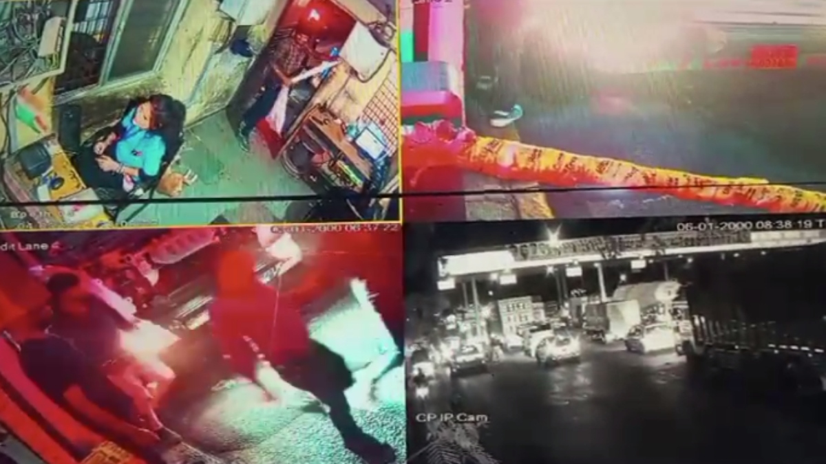 टोल प्लाजा पर ट्रक निकालने को लेकर विवाद: कर्मचारियों को पीटा, वारदात CCTV में कैद  