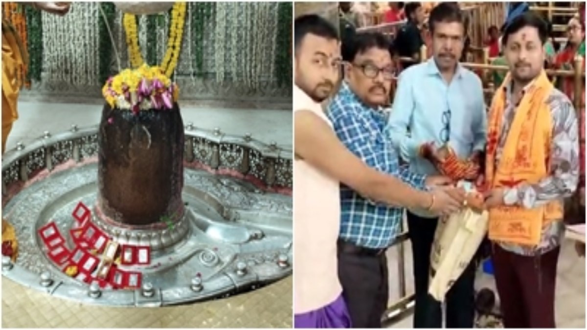 बाबा महाकाल को गुजरात के भक्त ने अर्पित किया 1300 ग्राम चांदी का चौरस, मंदिर समिति ने किया सम्मान 