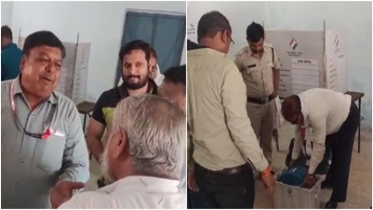 पोलिंग बूथ पर हंगामा: वोटिंग के बीच बंद हुई EVM, फर्जी मतदान के लगे आरोप