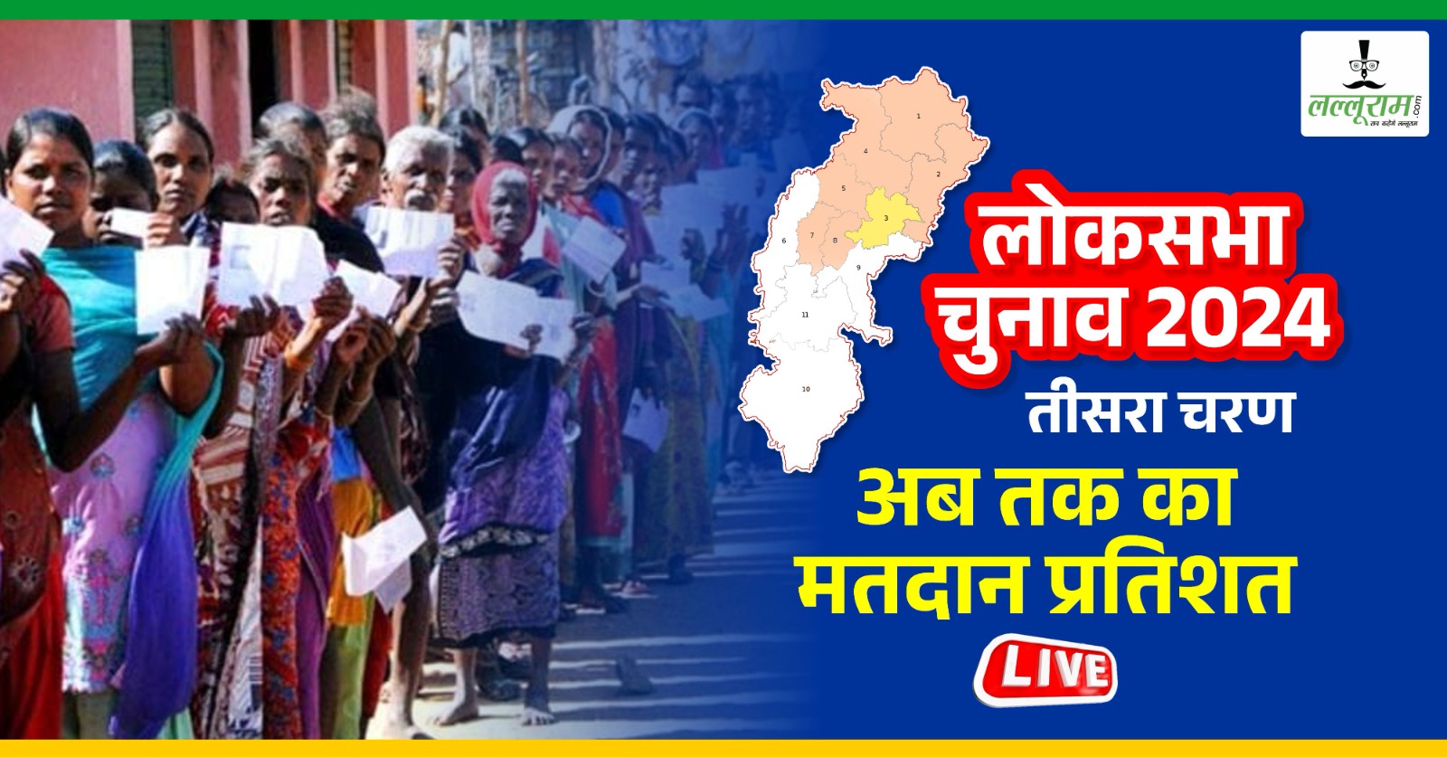 Lok Sabha Election 2024 : छत्तीसगढ़ की 7 लोकसभा सीटों में 11 बजे तक के वोटिंग परसेंटेज जारी, जानिए कहां कितने प्रतिशत हुआ मतदान …
