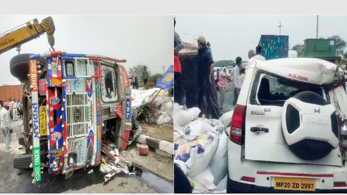 Jabalpur में दर्दनाक हादसा: तेज रफ्तार ट्रक पलटने से बाइक सवार की मौत, चार लोग हुए घायल