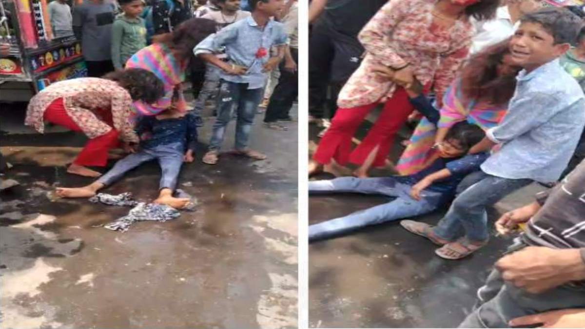 बीच बाजार मां-बेटी के साथ मारपीट: गांजा बेचने का विरोध करने पर बदमाशों ने पीटा, मूकदर्शक बने रहे लोग