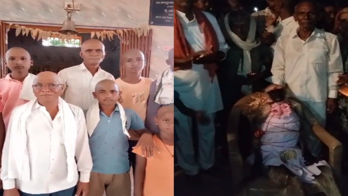 बंदर के दसवें पर ग्रामीणों ने कराया मुंडन: 10 दिन पहले हुआ था निधन, रीति-रिवाज से किया था अंतिम संस्कार