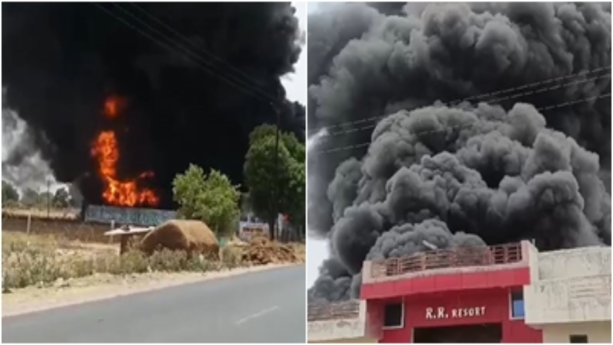 पाइप गोदाम में लगी भीषण आग: मची अफरातफरी, मौके पर दमकल की टीम   