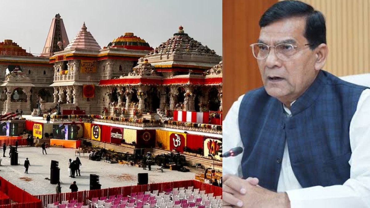 राम मंदिर की छत से टपकने लगा पानी, पत्रकारों ने पूछे सवाल, इतने में भागते नजर आए मंत्री एके शर्मा, देखें Video