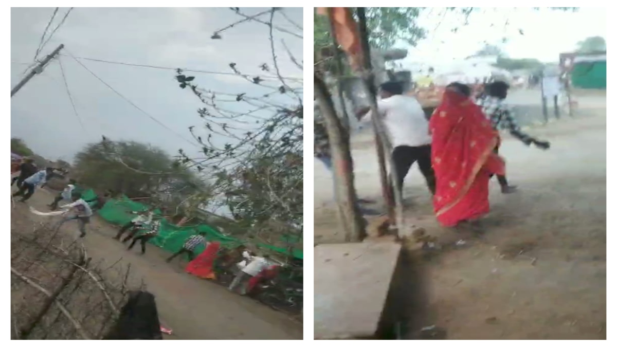 Video: गाड़ी के पंचर को लेकर हुआ विवाद, दो गांव के बीच जमकर हुई पत्थरबाजी, 12 लोग घायल