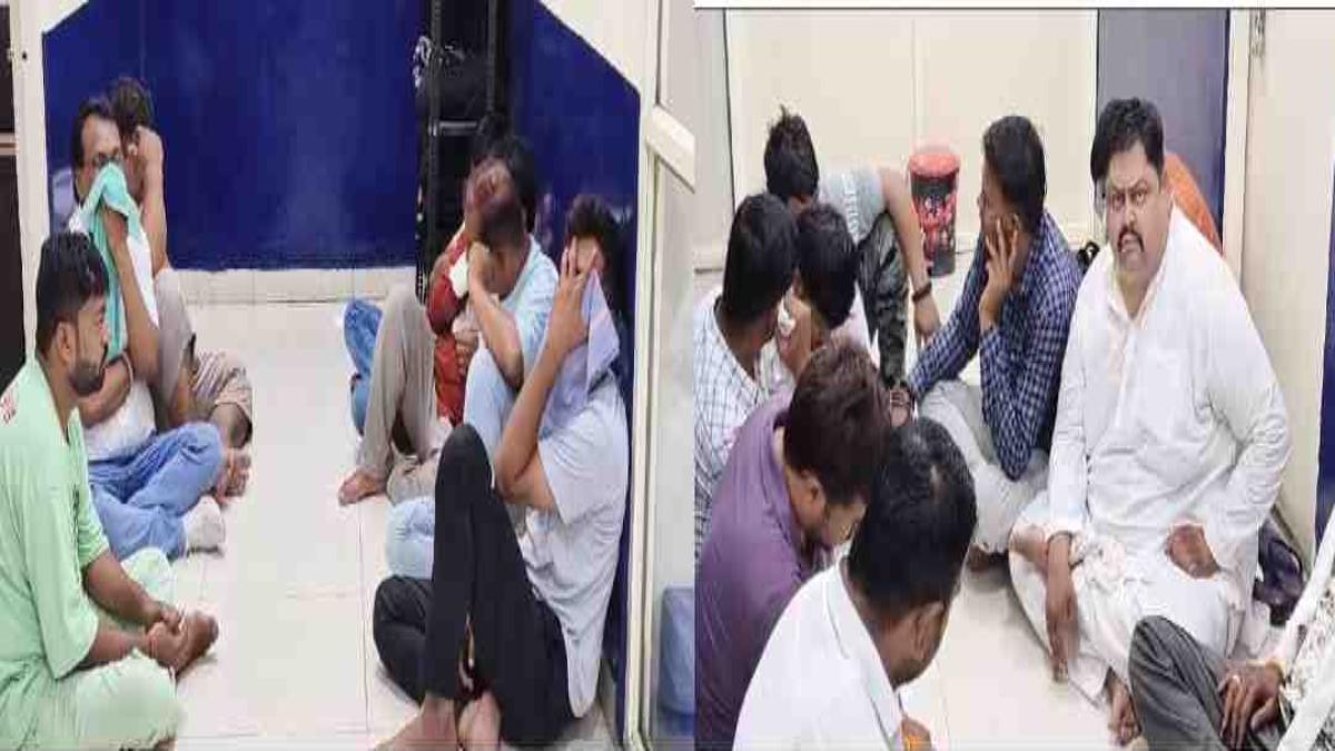 जुए की फड़ पर SP की टीम का छापा: 25 लोग पकड़ाए, साढ़े 13 लाख कैश जब्त, थाना प्रभारी सस्पेंड