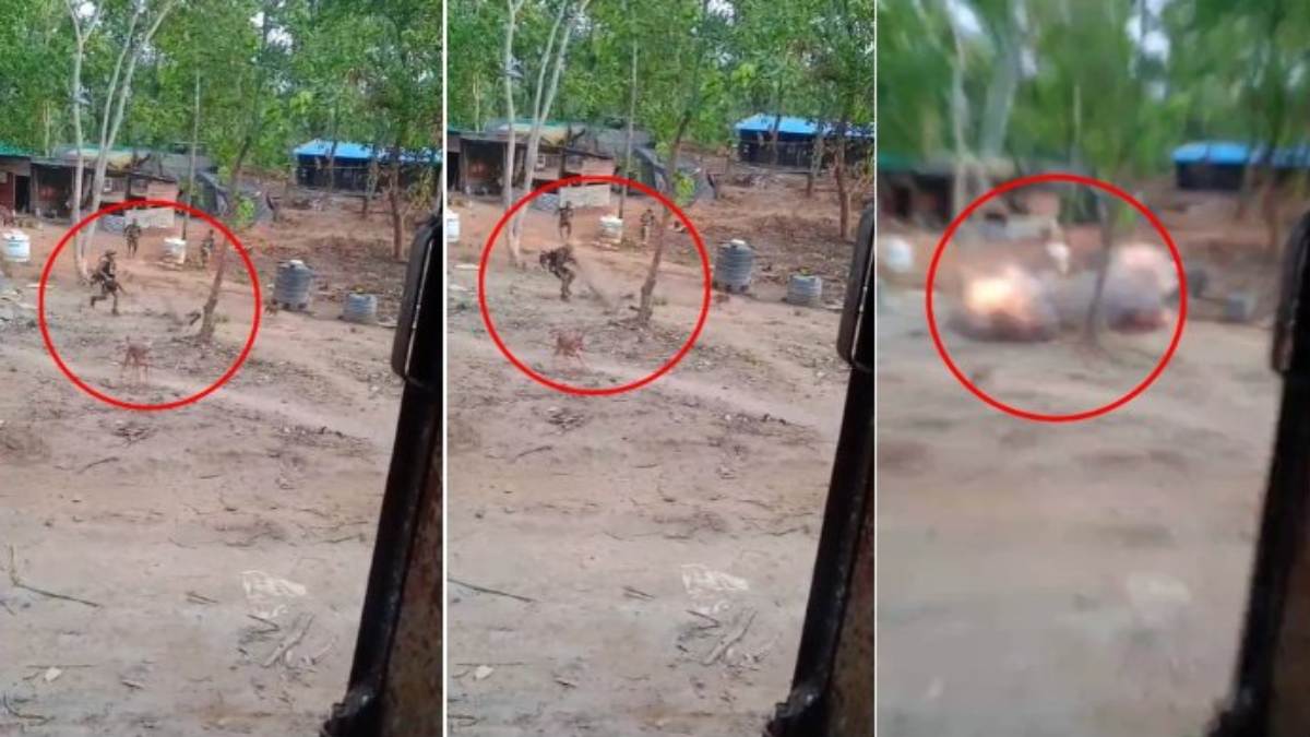 जवानों की कार्रवाई से बौखलाए नक्सली, पुलिस कैंप पर दागे रॉकेट लांचर, देखें वायरल Video…