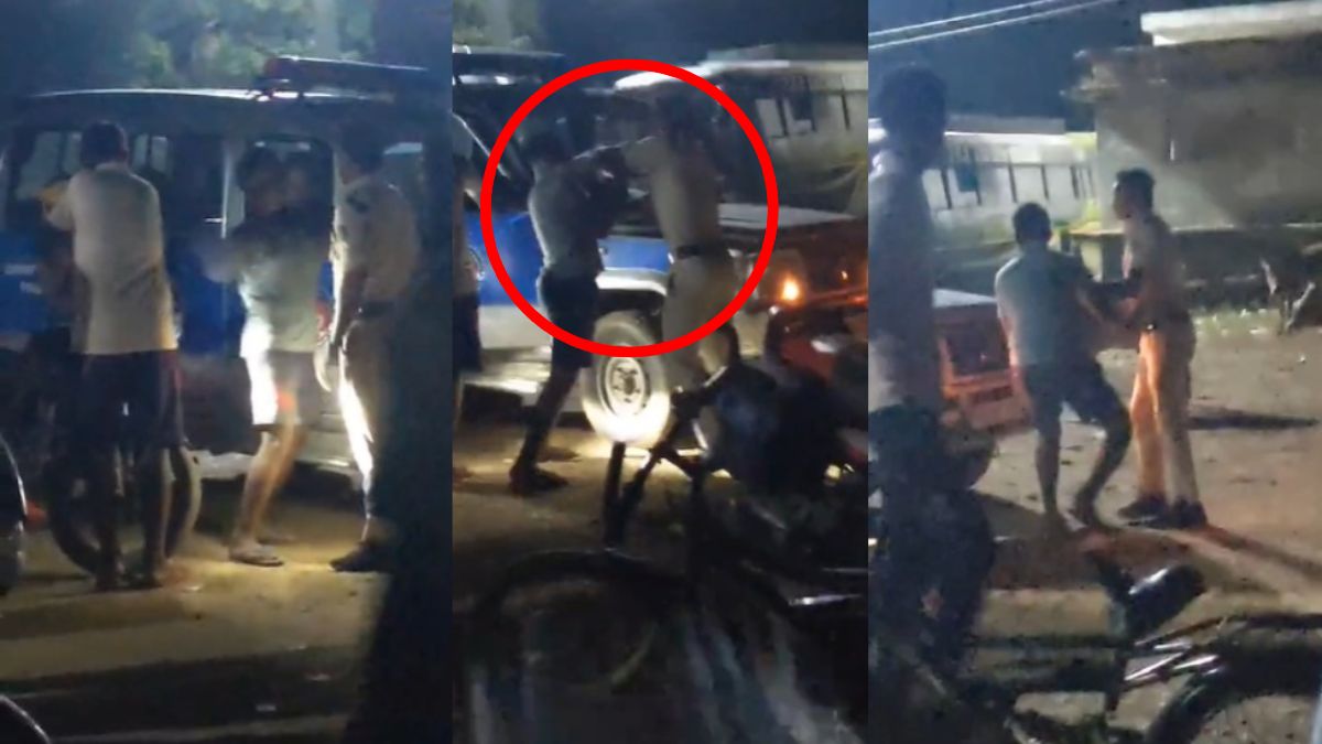 युवक ने वर्दीधारी पुलिसकर्मी को मारा थप्पड़ और होने लगी झूमाझटकी, जानिए क्यों भड़का युवक, देखें Video …