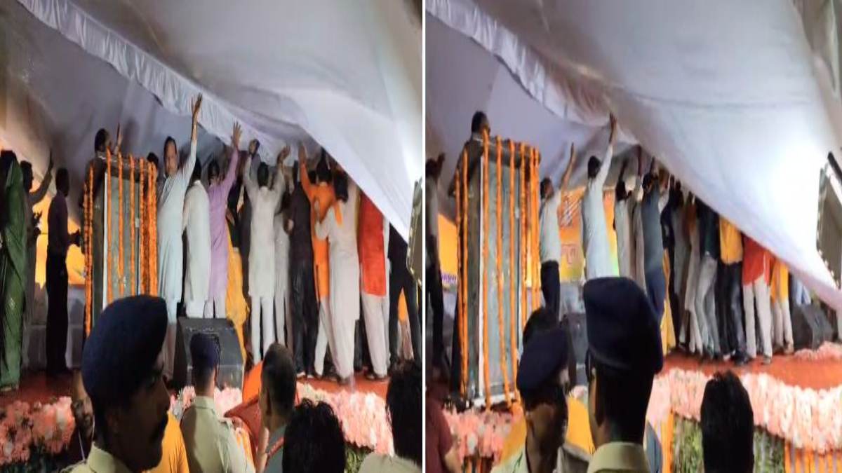 बाल-बाल बचे केंद्रीय मंत्री: ज्योतिरादित्य सिंधिया के आभार सभा में गिरा टेंट, मचा हड़कंप, देखें VIDEO